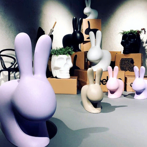 Siège de loisirs en fibre de verre, mobilier d'exposition pour centres commerciaux et parcs, modèle Ms-026, tabouret créatif en forme de lapin pour la maison, fabricant personnalisable - Product Image 1