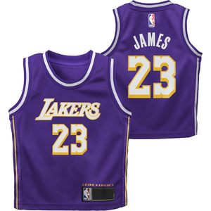 Los Angeles Lakers <span class=keywords><strong>LeBron</strong></span> James 23 Camiseta morada para niños Ropa de baloncesto para niños Cuello redondo Transpirable - Product Image 1