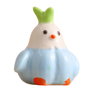 Turning Direction Garlic Bird Ceramic Ornament 3Pcs Spinning Decor For Home Desktop Tea <b>Table</b> Gift Craft - Product Image 4