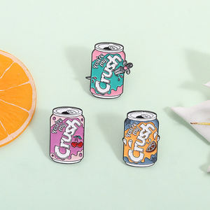 Pin esmaltado de bebida de jugo de dibujos animados You Are My <span class=keywords><strong>Crush</strong></span> Halloween Ghost Orange Soda broche solapa insignia joyerí<span class=keywords><strong>a</strong></span> regalo al por mayor - Product Image 2