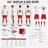 Ensemble d'uniformes de football pour équipes universitaires masculines - Maillot et short 100 % polyester respirant à séchage rapide avec noms personnalisés imprimés par transfert thermique