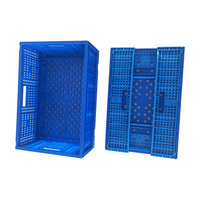 Caisse en plastique pliable robuste pour fruits et légumes de supermarché, empilable, pour le stockage alimentaire