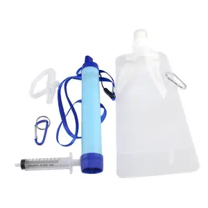 Portable Camo Water Filter Straw Kit Outdoor Survival Clean Sip Reusable Reverse Osmosis Membrane Bulk Camping Solution
