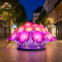 Lámpara de Paisaje con Escultura Floral, Acrílica, Estilo de Arte Moderno para Calle Comercial o Plaza Cultural