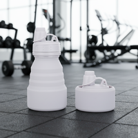Gobelet pliable en silicone pour sports de plein air, sans BPA, avec couvercle, capacité 500 ml, léger, pour boire directement, voyage, compatible lave-vaisselle