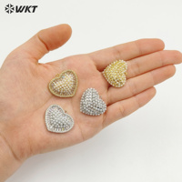 WT-MP315 Belle Micro Pave Femmes Mode Doux Coeur Imitation Perle Charmes