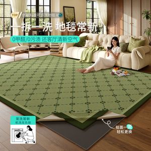Tapis de salon moderne Jeryl Green, rectangulaire, lavable en machine, imperméable, résistant aux taches, pour la décoration de la maison - Product Image 1
