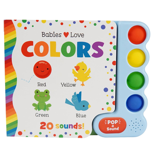 Livre cartonné OEM Factory Babies Love Colors (Pop-A-Sound) avec 4 boutons Pop-It en silicone et 20 sons - Apprentissage précoce pour les 0-6 ans - Product Image 2