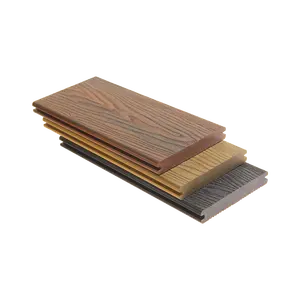 आउटडोर आसान स्थापना के लिए टेरेस पिछवाड़े हल्का भूरा आउटडोर मिश्रित डब्ल्यूपीसी डेकिंग ठोस लकड़ी का फर्श डेकिंग