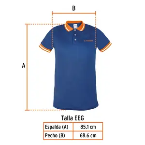 Camiseta Polo de Alto Rendimiento para Hombre BOX 1, Azul, EEG, TRUPER - Product Image 3
