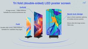Jode Moveable quảng cáo trong nhà trifold 3 Sided/có thể gập lại p2.5 LED Banner độ sáng cao kỹ thuật số LED Poster Màn hình hiển thị - Product Image 4