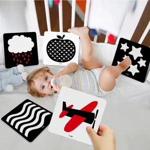 מונטסורי תינוק צעצועי שחור לבן פלאש כרטיסי חינוך מוקדם צעצועי בנים