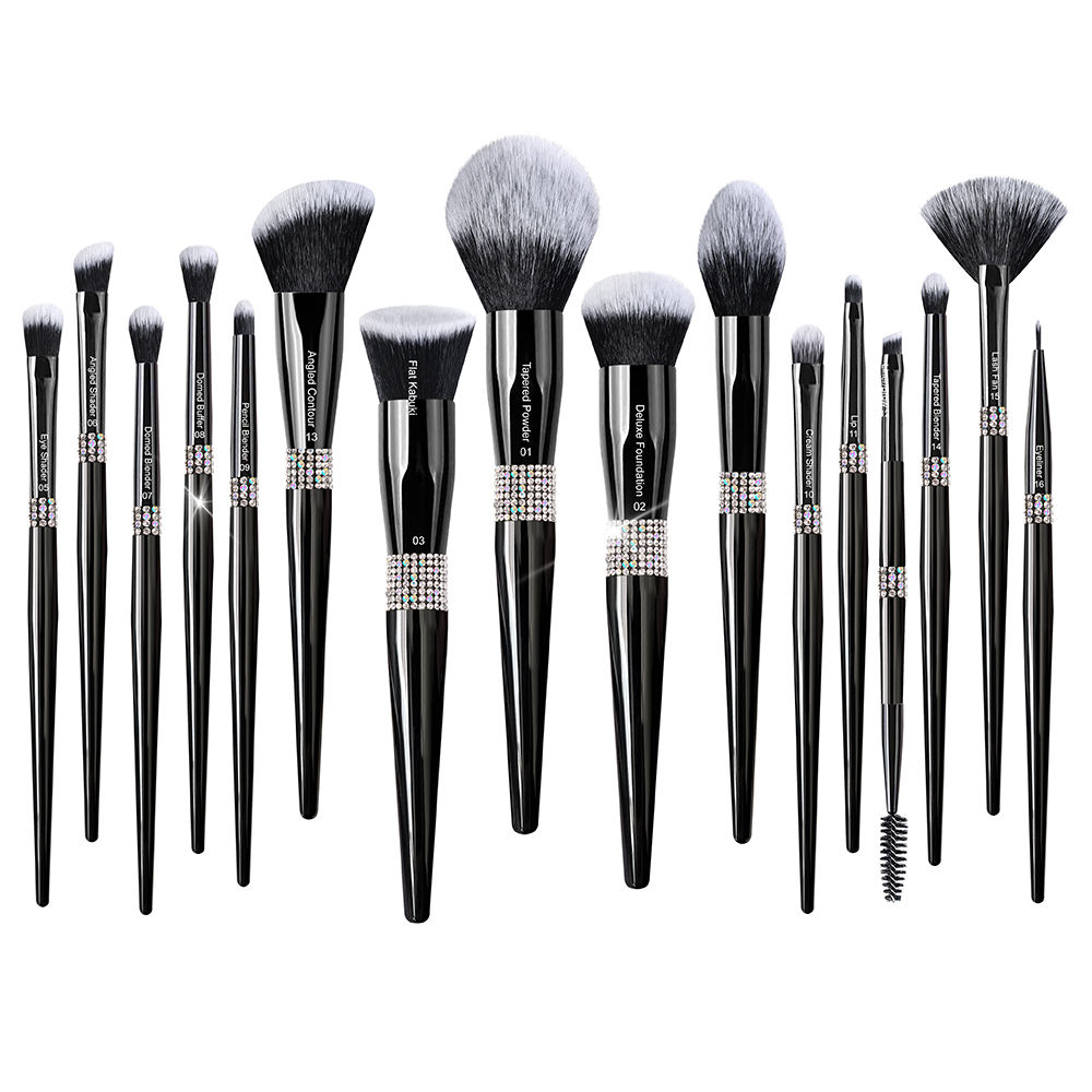 Sac de la brosse-plastique 16pcs-blackcrystal