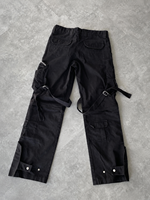 Celana Cargo Jogger Pria Bahan Katun Twill Ukuran Besar dengan Logo Kustom, Saku Resleting, dan Kancing Depan