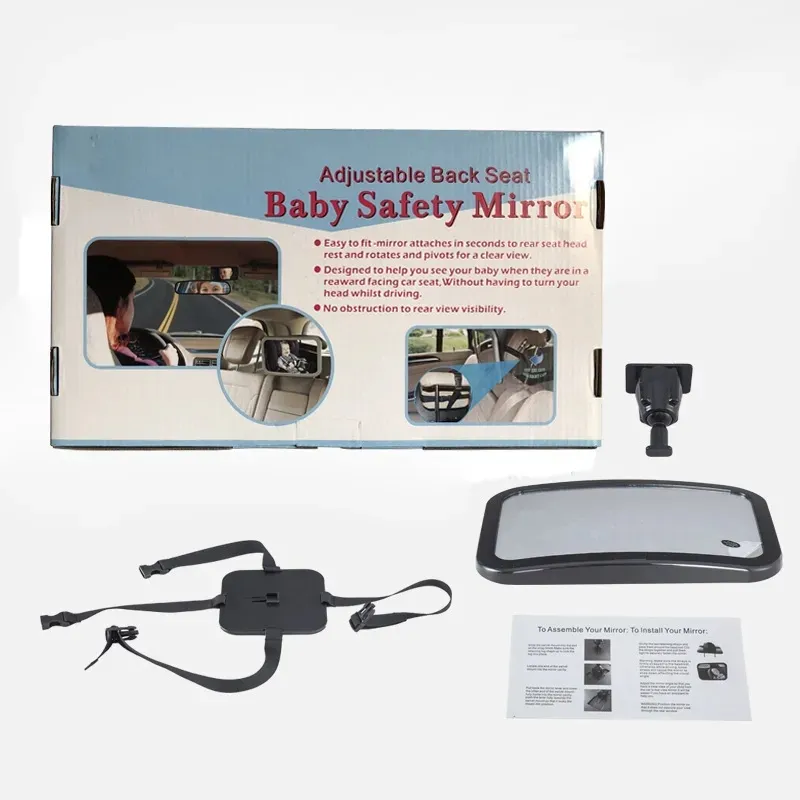 뒷좌석 용 아기 자동차 거울 안전 카시트 거울 후면을 향한 유아용 와이드 크리스탈 클리어 뷰