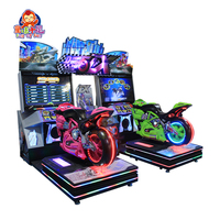 Machine d'arcade de course de motos pour 2 joueurs, simulateur de conduite à monnayeur