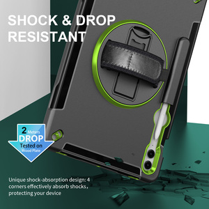 360 °   Funda Giratoria con Correa <span class=keywords><strong>de</strong></span> Mano Antideslizante y Protección para Cámara para Tablet Samsung Galaxy Tab S9 FE <span class=keywords><strong>Plus</strong></span> <span class=keywords><strong>de</strong></span> 12.4 Pulgadas SM-X616 - Product Image 2