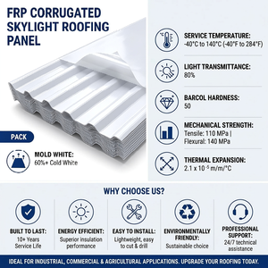 Panel <span class=keywords><strong>de</strong></span> Techo Corrugado <span class=keywords><strong>de</strong></span> FRP, 80% <span class=keywords><strong>de</strong></span> Transmitancia <span class=keywords><strong>de</strong></span> Luz, Lámina <span class=keywords><strong>de</strong></span> Plástico Reforzado con Fibra Anti-UV <span class=keywords><strong>para</strong></span> Almacenes Industriales - Product Image 3