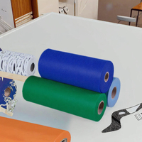 Rouleau de tissu non tissé en PP respirant de qualité médicale, teint, moulé par fusion, spunbond, léger, uni, gaufré en points, entoilage croisé