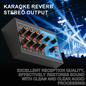 Consola Mezcladora de Audio Profesional TNH AMX-800 de 8 Canales, 4 Mezcladores de Sonido Estéreo en Vivo, Cada Canal Tiene Reverberación Independiente - Product Image 2