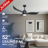 Ventilateur de plafond intelligent 1stshine 52 pouces avec commande Wi-Fi, compatible vocale, pales en ABS, moteur DC intelligent et lumière LED