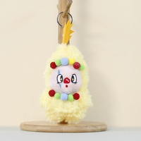 Porte-clés en peluche clown de dessin animé mignon en gros, pendentif personnalisé, porte-clés en peluche, poupée douce, animal en peluche pour cadeau promotionnel