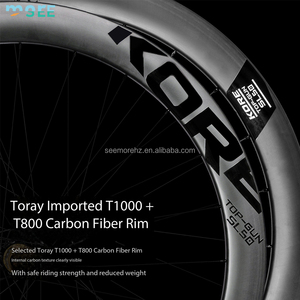 Set di Ruote da Corsa SeeMore Titanium 60T con Sistema a Cricchetto, Cerchi in Fibra di Carbonio da 50mm Pronti per l'Installazione di Nastro - Product Image 1
