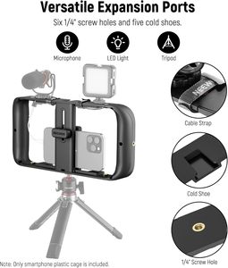 NEEWER Rig vidéo pour smartphone, stabilisateur vidéo pour téléphone, cage de vlogging avec support de trépied à griffe froide, rig pour smartphone pour vidéaste - Product Image 4