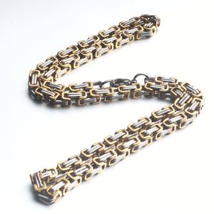 5Mm Stainless Steel <b>Men'S</b> Byzantine Jewelry 18K Gold Plated Silver Link Box <b>Chain</b> <b>Mens</b> Necklace - Product Image 4