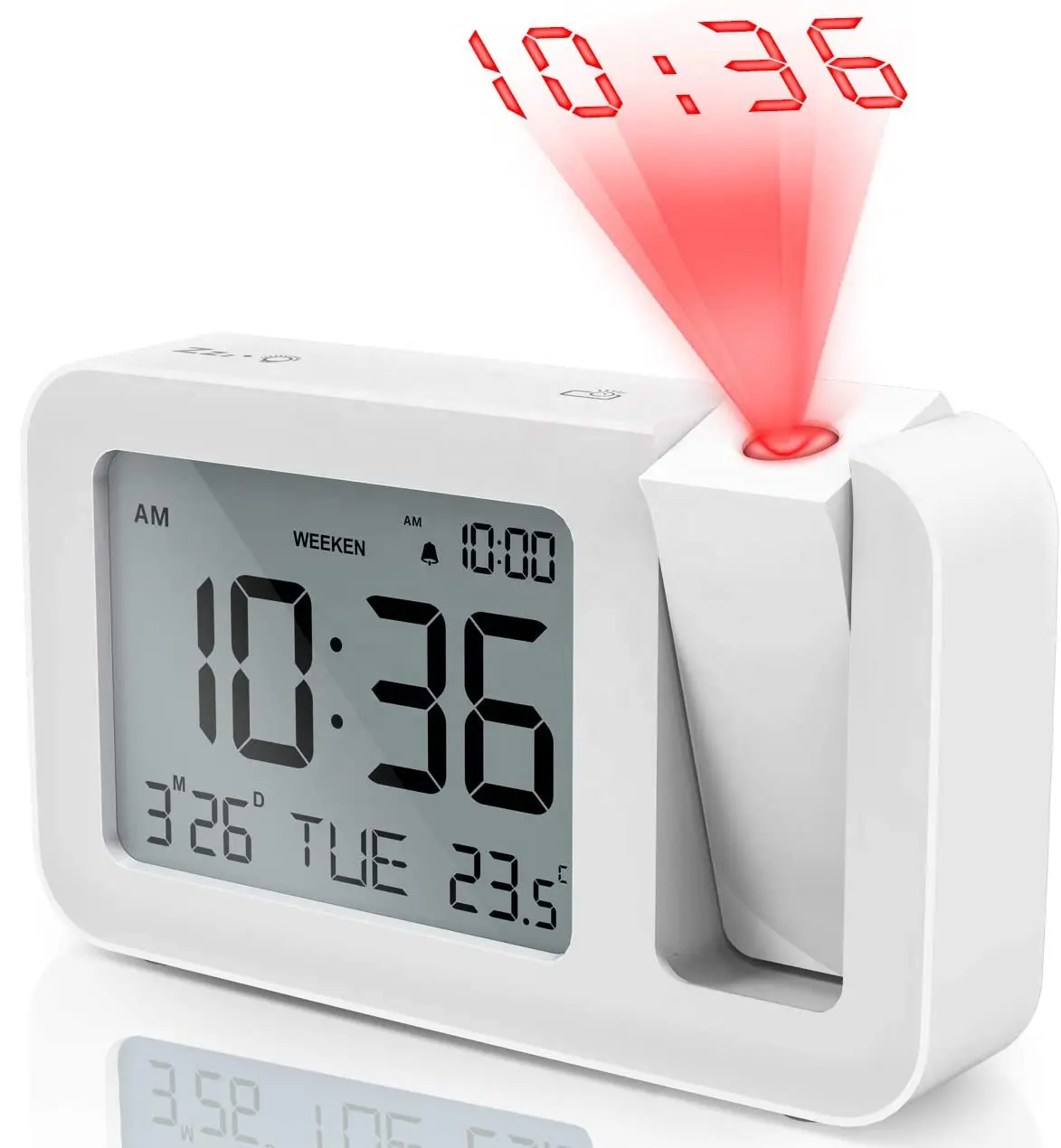 Projection laser horloge numérique réveil numérique avec plafond led projection rouge projecteur réveil