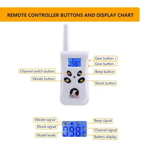 전문 공장 친환경 플라스틱 패션 방수 IP67 스마트 LED 디스플레이 강아지 훈련 목걸이 충전식 다기능 - Product Image 6