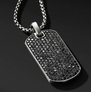 cristal para hombre negro Etiqueta <span class=keywords><strong>de</strong></span> perro colgante del encanto <span class=keywords><strong>de</strong></span> los hombres collar <span class=keywords><strong>de</strong></span> acero inoxidable para hombre - Product Image 3