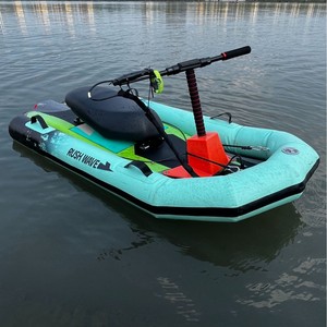 Rushwave Electric Surfboard 16in PVC <b>Inflatable</b> Watercraft For Lakes Rivers Beginner Use - Product Image 1