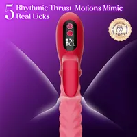 Vibromasseur 2-en-1 à ondes pulsatoires pour femmes, stimulation par pression de la langue et des doigts, jouet sexuel, masturbateur féminin avec écran LED