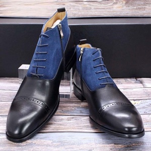 Nouvelles Bottes Brogue Décontractées pour Hommes, Style Cheville, pour Automne/Hiver, Antidérapantes, en Cuir Marron Cousu, Haute Qualité - Product Image 6