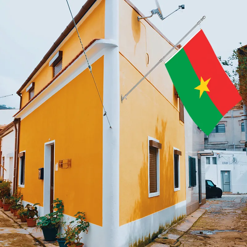 Toptan 3x5ft Burkina flags bayrakları 68D/100D polyester tüm uluslar hızlı kargo güvenilir tedarikçi hızlı teslimat özelleştirmek