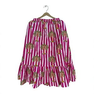Floral Print Maxi <b>Skirt</b> for Women Elastic Waist A-Line Woven <b>Patchwork</b> Pocket Spring Dress - Product Image 1