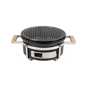 KIMSTONE Mini barbecue de table original japonais, portable, facile à assembler, barbecue rond au charbon de bois, barbecue en céramique