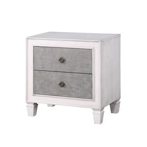 DB Katia Rustic Gray & Weathered <b>White</b> Finish <b>Nightstand</b> - Product Image 1