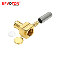 Vente directe usine – Connecteur MCX mâle plaqué or à angle droit 90 degrés, câble de raccordement RF 6 GHz pour câbles coaxiaux RG316, RG174, LMR100