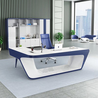 Scrivania da Ufficio Moderna di Design in Legno Bianco di Lusso per Manager in Vendita