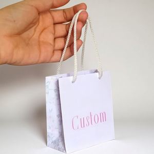 Wholesale Luxury Ribbon Marble Paper Shopping <b>Gift</b> <b>Bag</b> Custom Printed Logo Premium Kraft Material with Kraft Handle - Product Image 2