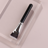 Pinceau de maquillage professionnel en poils synthétiques de luxe, à tête plate, manche en bois, pour fond de teint et visage F08-2