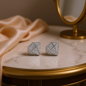 Pendientes de Diamantes en Oro Blanco E2883, Joyería Fina de Lujo para Mujer con Diamantes Naturales - Product Image 2