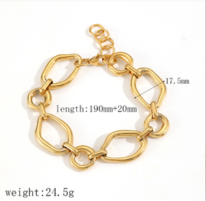 สร้อยข้อมือสแตนเลสทรงกลมแบบเรขาคณิต เรียบง่ายและใช้งานได้หลากหลาย ประกอบด้วยสร้อยข้อมือวงกลมขนาดเล็ก - Product Image 6