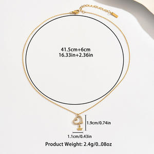 <span class=keywords><strong>Collar</strong></span> de Acero Inoxidable de Alta Gama con Forma de Llave de Corazón, Chapado en Oro, Cadena Versátil, Accesorio Moderno, Simple y <span class=keywords><strong>Sexy</strong></span> para Regalo - Product Image 3