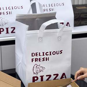 Sac isotherme personnalisé en non-tissé et feuille d'aluminium pour la livraison de boissons froides et chaudes, pizzas et plats à emporter – Sac fourre-tout pour emballage alimentaire - Product Image 5