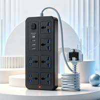 Enchufe de Extensión Universal OEM de 6 Vías, 3 USB, 1 Tipo C, 3 Metros, con Certificación CE y ROHS