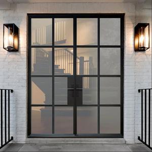 Pintu Ayun Kaca Berbingkai Besi Kustom Gaya Crittall Pintu Masuk Logam Prancis - Product Image 4