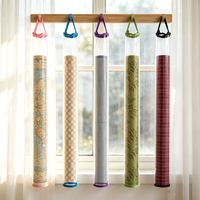 Sac tube en PVC transparent personnalisé avec logo et poignée, sac cylindrique de rangement pour tapis de mahjong, tube d'emballage en PVC à bordure multicolore pour tapis de jeu